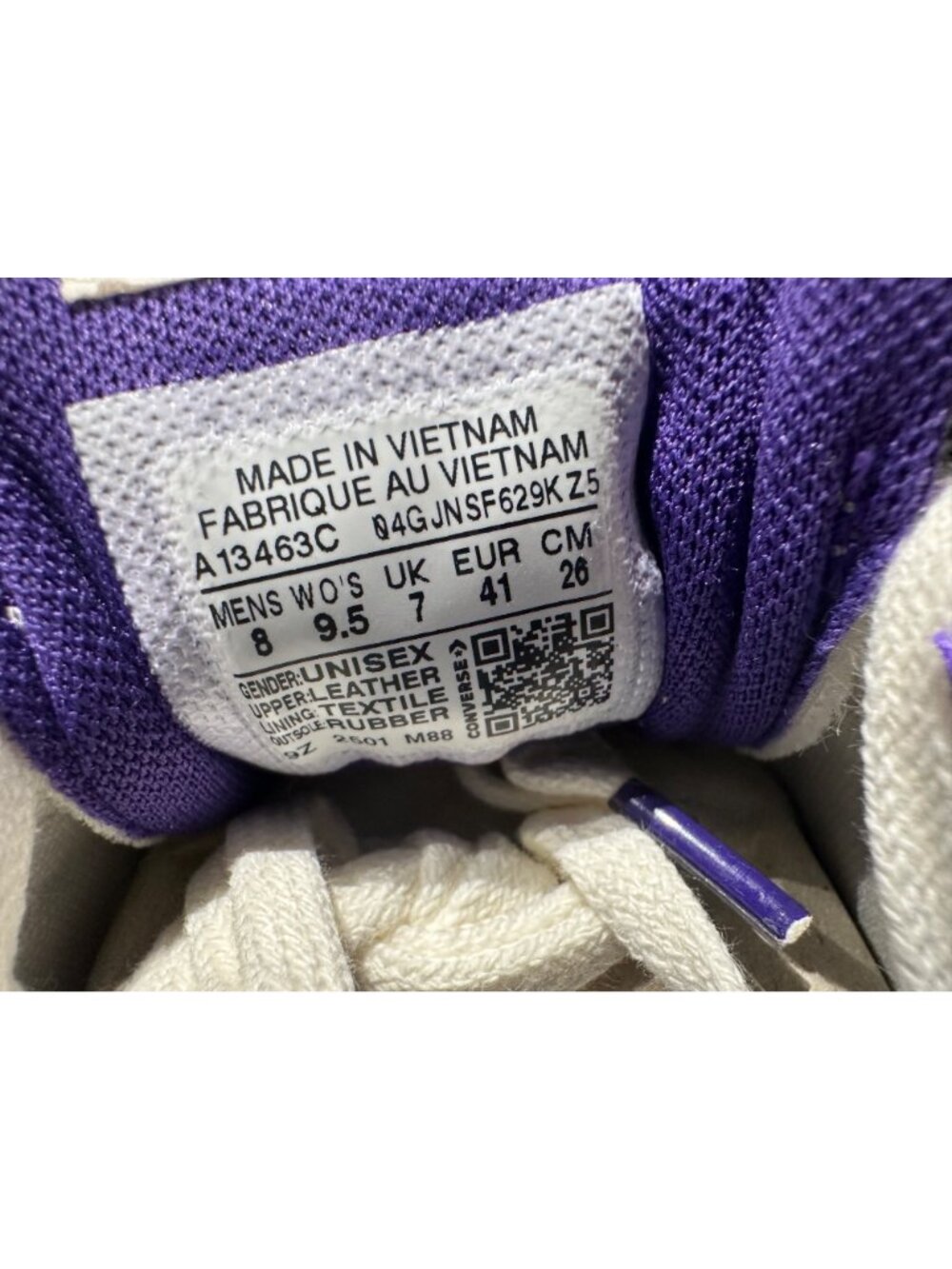 ⭐Converse Wave Trainer OX Vintage Low 8 Mens shoes Sneaker White Purple A13463C - Picture 10 of 10